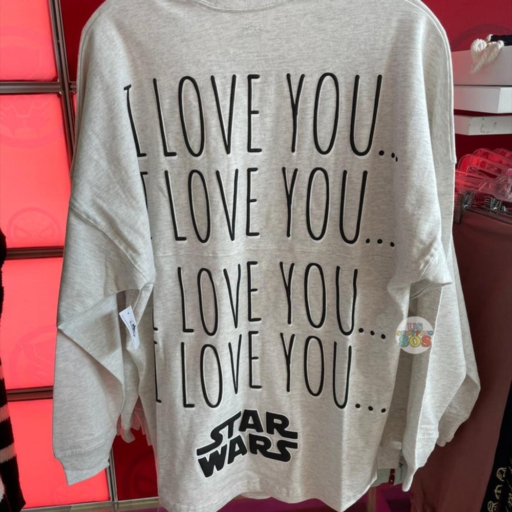 Star Wars Light Gray 'I Love You' Long Sleeve Spirit Jersey